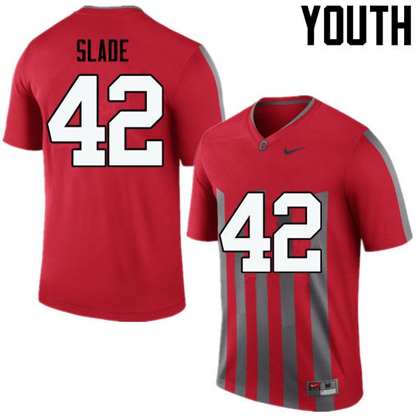 Ohio State Buckeyes #42 Darius Slade Youth Embroidery Jersey Throwback